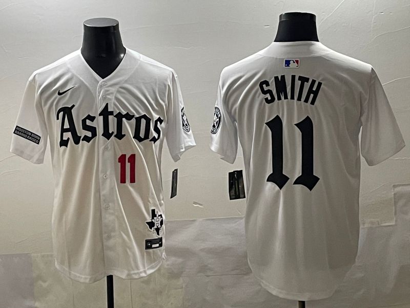 Men 2025 Houston Astros #11 Smith White Five generations Joint Name Nike MLB Jersey style 43->houston astros->MLB Jersey